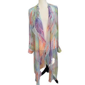 Esley Boho Hippie Fairy Sheer Waterfall Kaftan Cover Dress Up Sz M